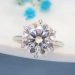 14K White Gold Lab Grown Round Cut Diamond Ring for Women